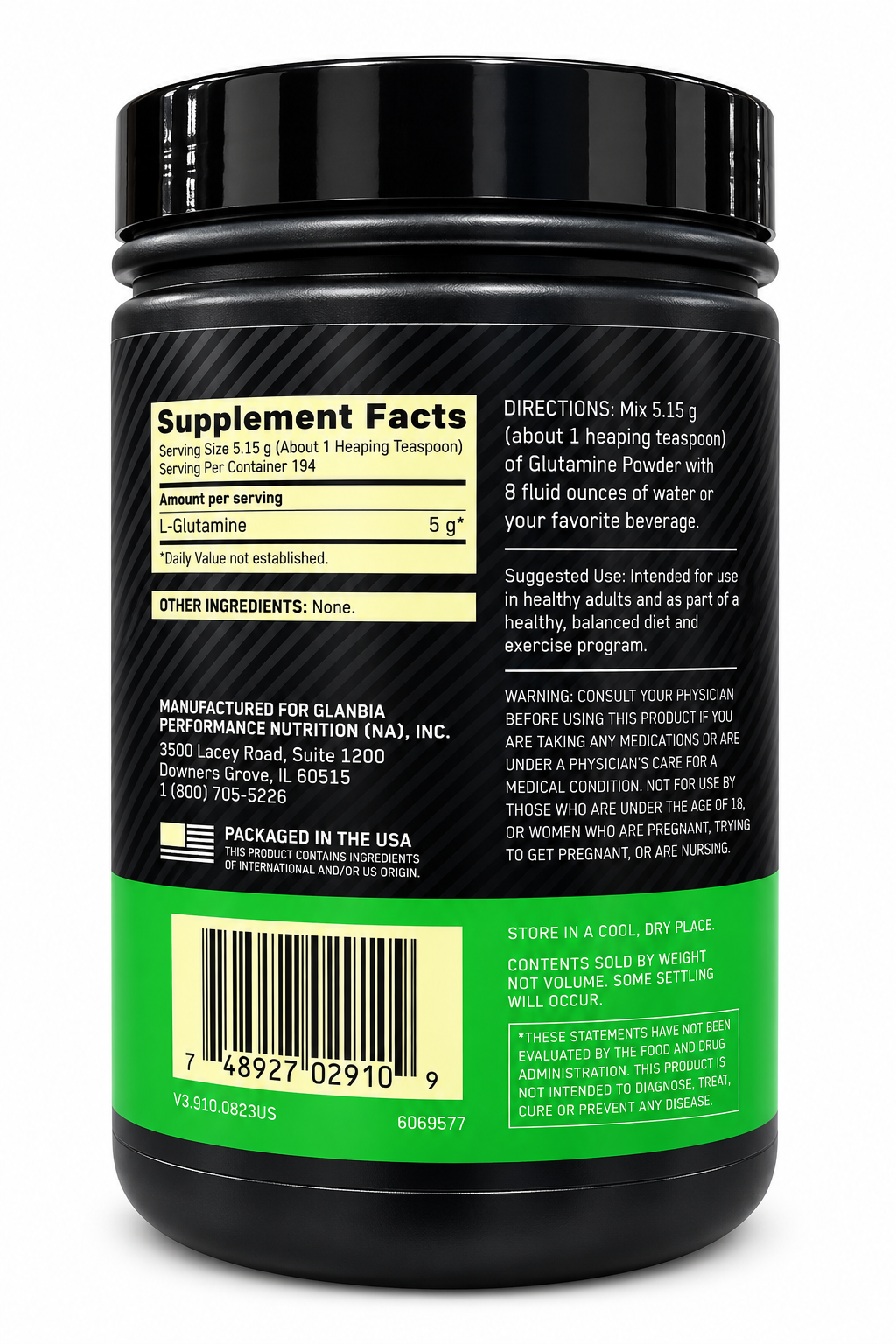Optimum Nutrition Glutamine Powder Unflavoured – 1kg (200 Servings)