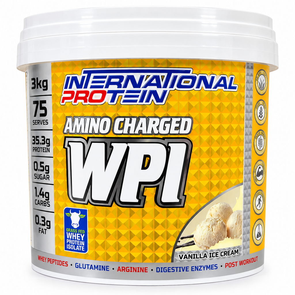 International Protein Amino Charged WPI Vanilla – 3kg | 32.89g Protein | 75 Servings