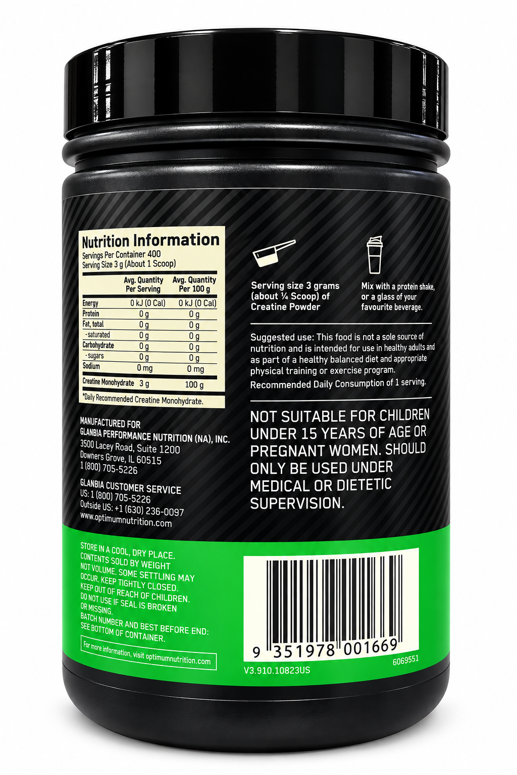 Optimum Nutrition Micronised Creatine Powder – Unflavoured