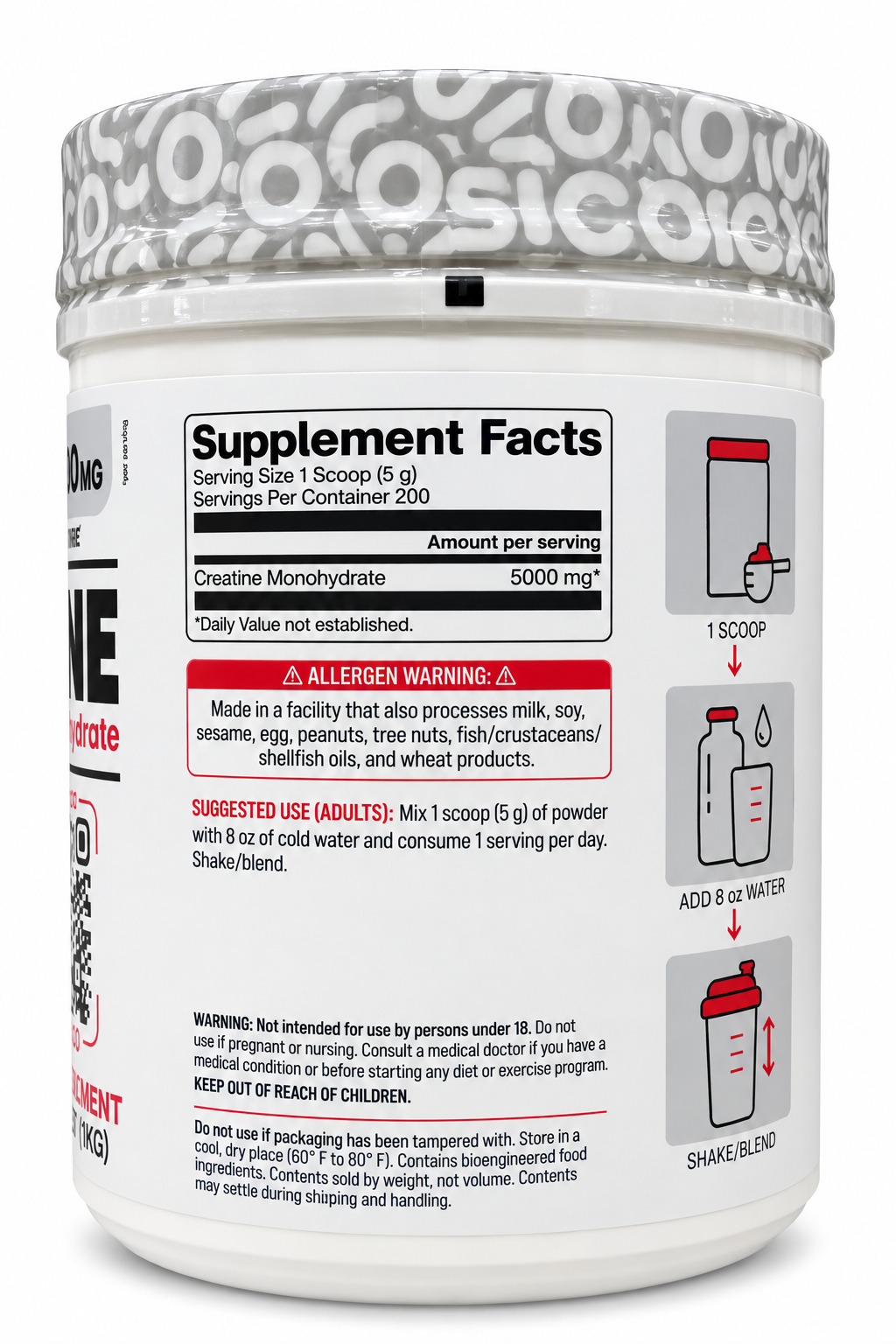 Basic Supplements Creatine 5000mg – Micronized Creatine Monohydrate