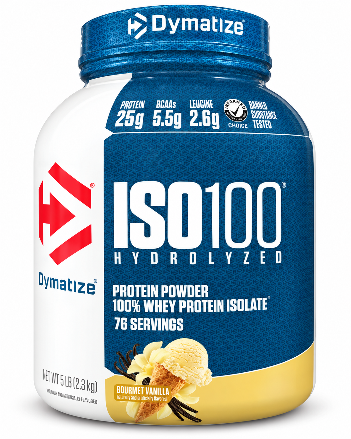Dymatize ISO100 Hydrolyzed Whey Protein – Gourmet Vanilla 5 lb (2.3 kg)