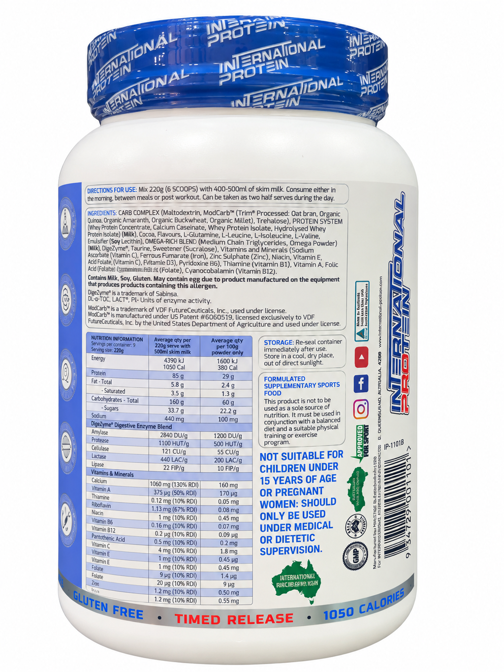 International Protein Heavy Weight Mass Gainer – Vanilla Ice Cream 2kg – 9 Serves