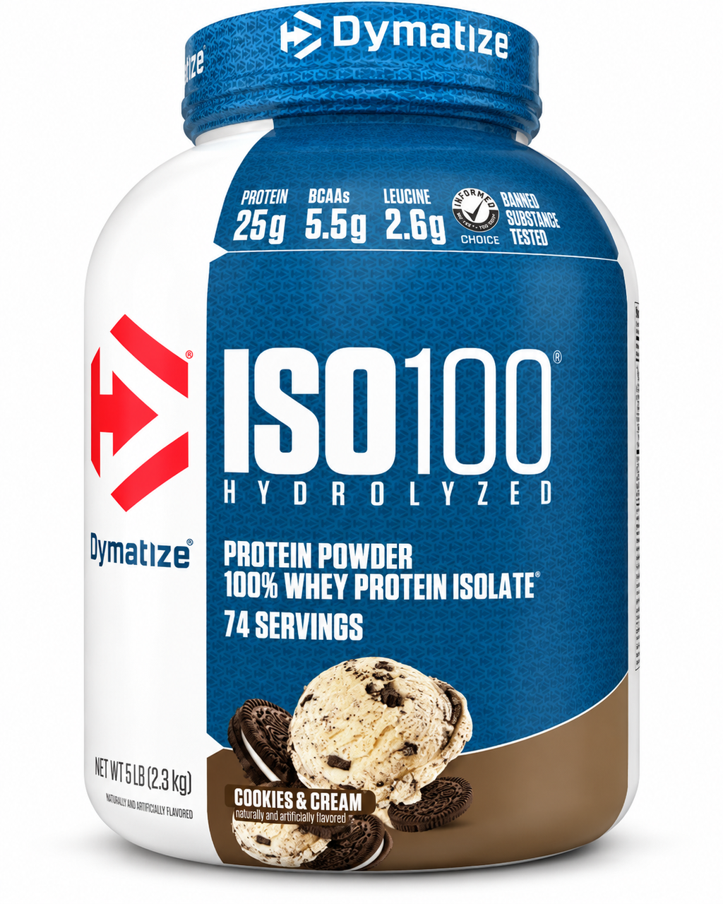 Dymatize ISO100 Hydrolyzed Whey Protein – Cookies & Cream 5 lb (2.3 kg)