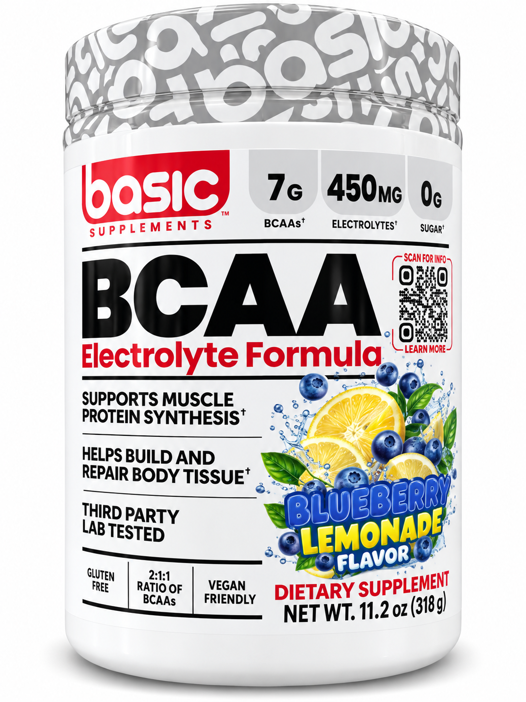 Basic Supplements BCAA Electrolyte Formula – Blueberry Lemonade