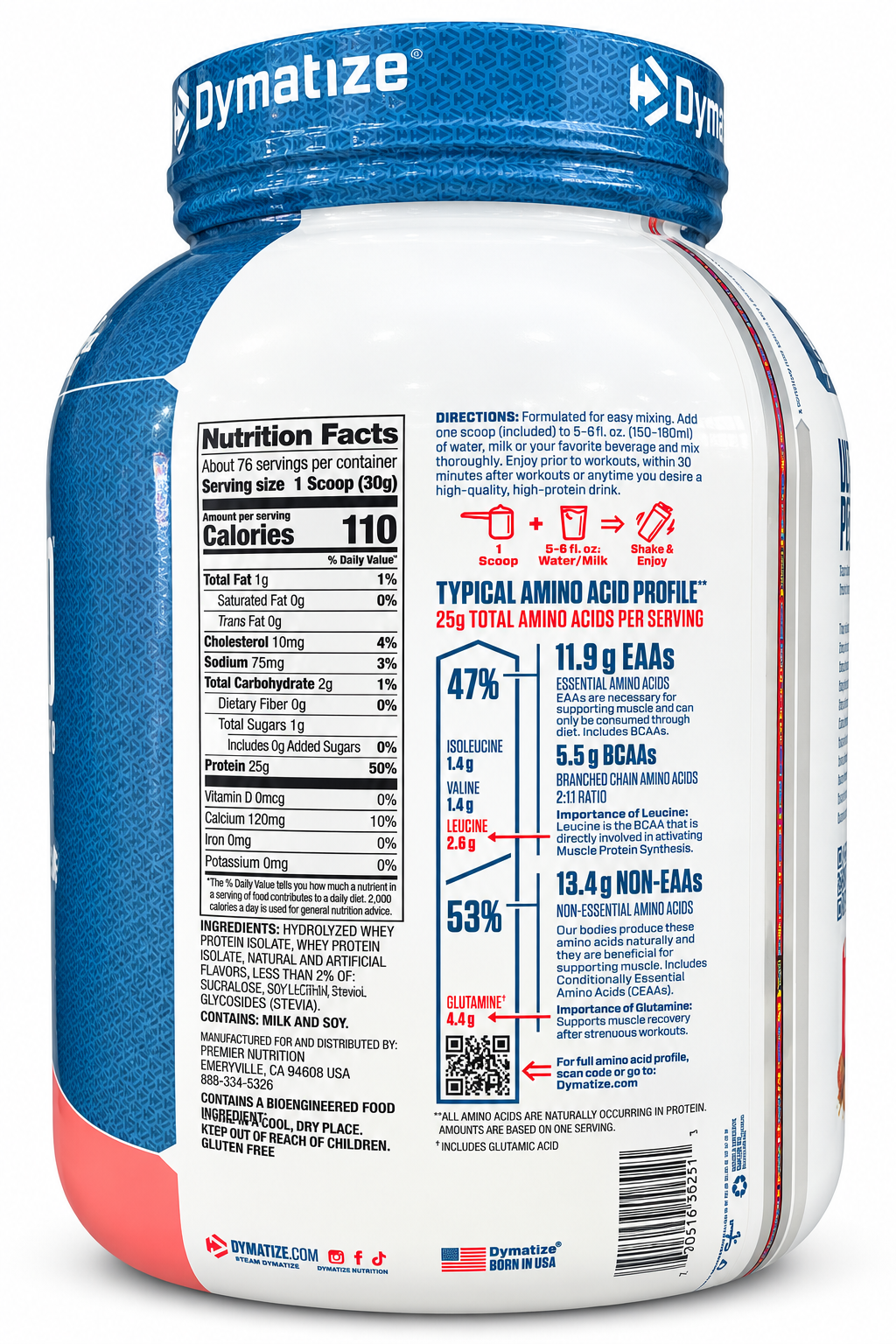 Dymatize ISO100 Hydrolyzed Whey Protein – Strawberry 5 lb (2.3 kg)