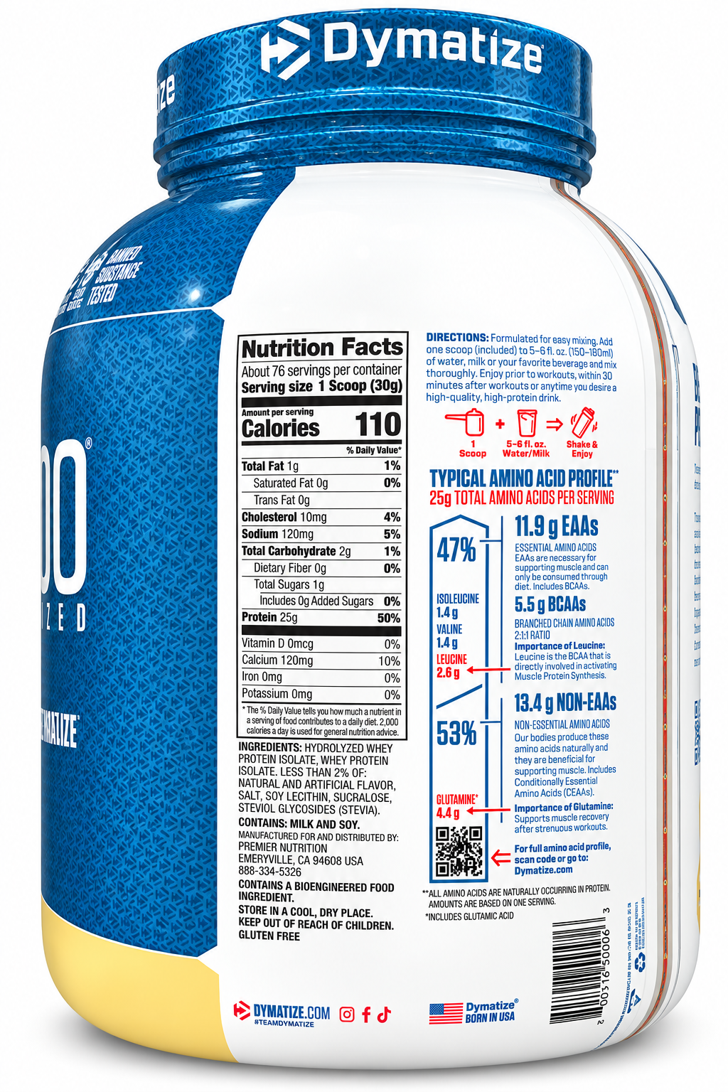Dymatize ISO100 Hydrolyzed Whey Protein – Gourmet Vanilla 5 lb (2.3 kg)