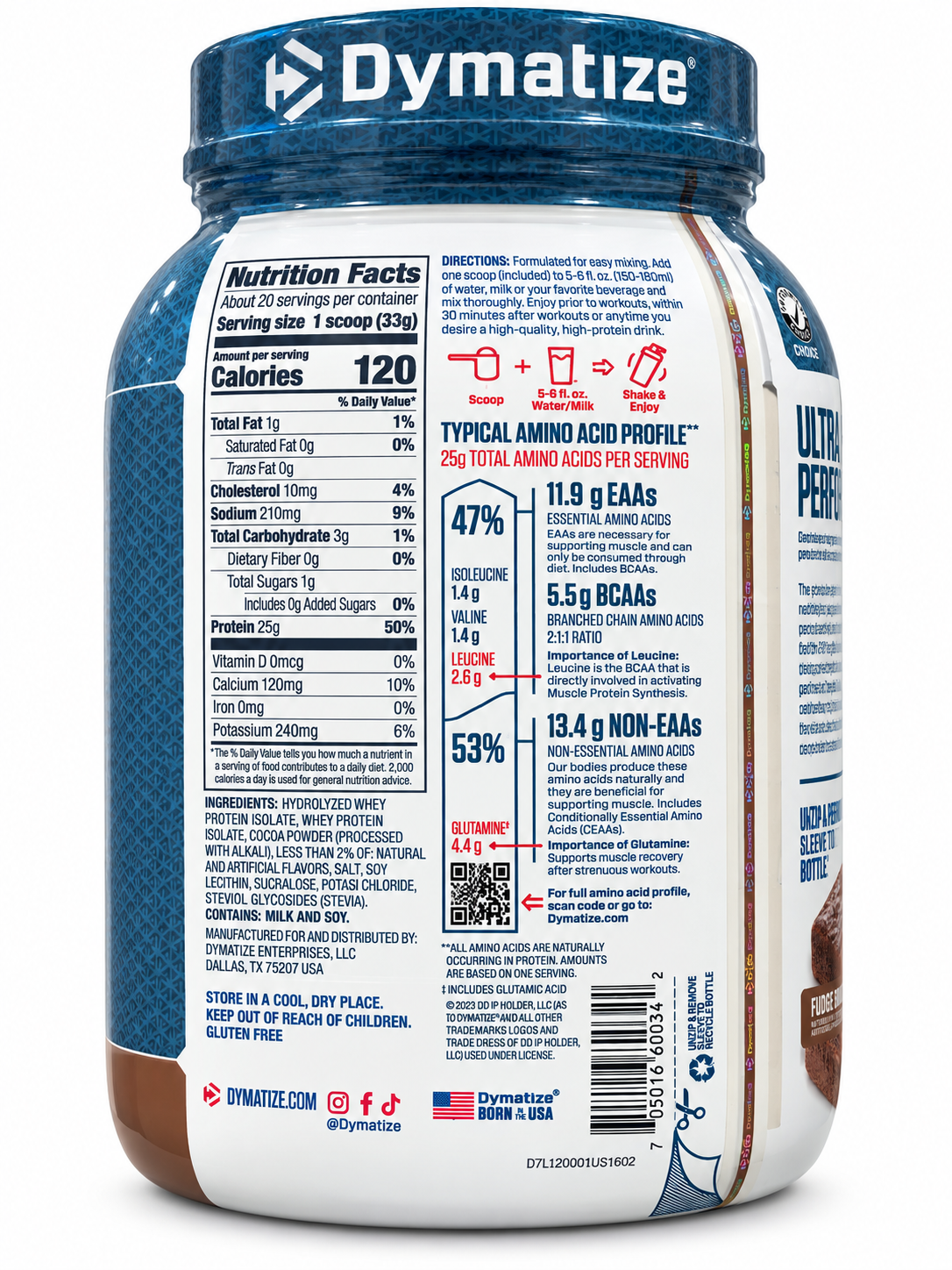 Dymatize ISO100 Hydrolyzed Whey Protein – Fudge Brownie – 20 Servings