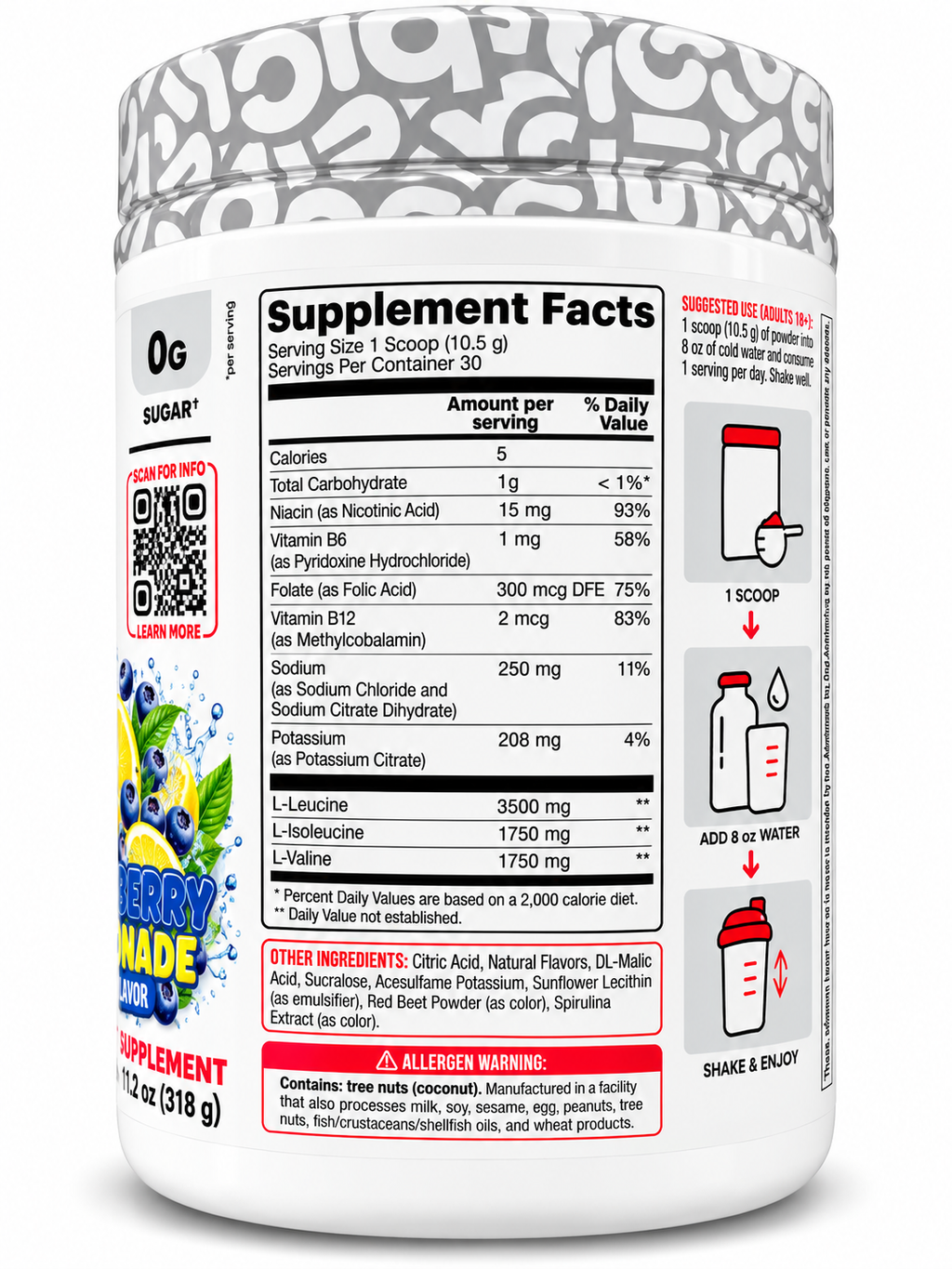 Basic Supplements BCAA Electrolyte Formula – Blueberry Lemonade