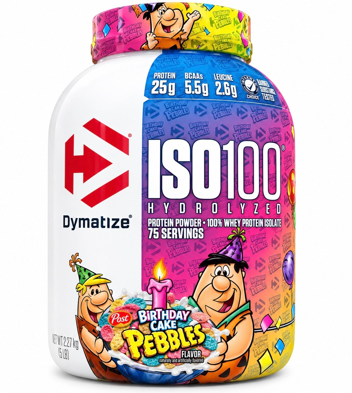 :

Dymatize ISO100 Hydrolyzed Whey Protein – Birthday Cake Pebbles 5 lb (2.3 kg)