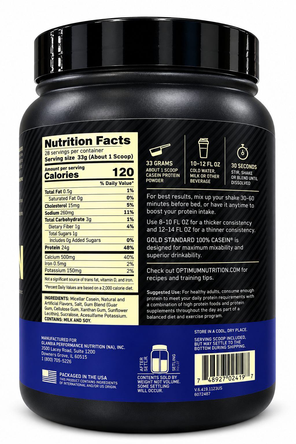 Optimum Nutrition Gold Standard 100% Casein – Creamy Vanilla