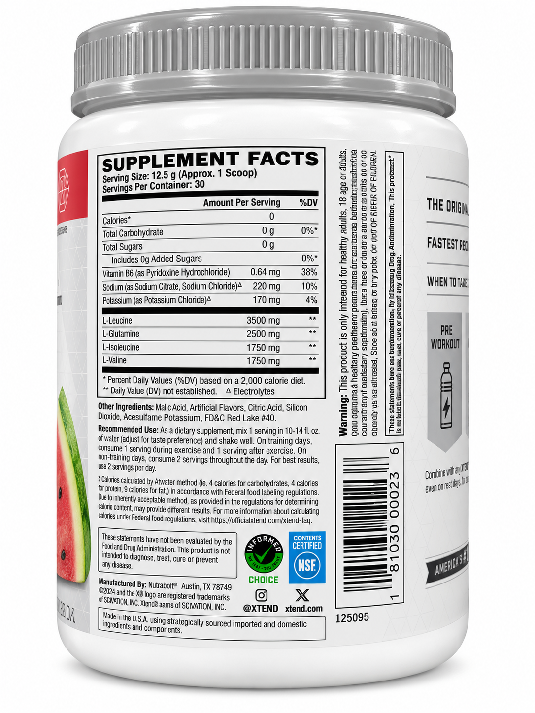 XTEND Original 7g BCAA – Watermelon Explosion – 30 Servings