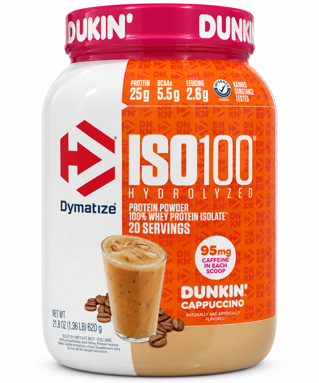 Dymatize ISO100 Hydrolyzed Protein Dunkin’ Cappuccino – 20 Servings