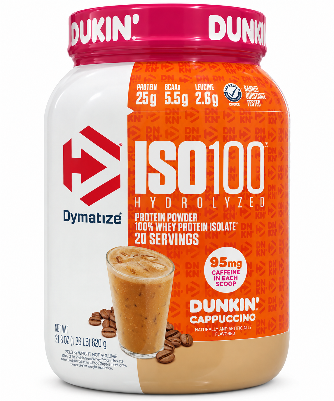 Dymatize ISO100 Hydrolyzed Protein Dunkin’ Cappuccino – 20 Servings