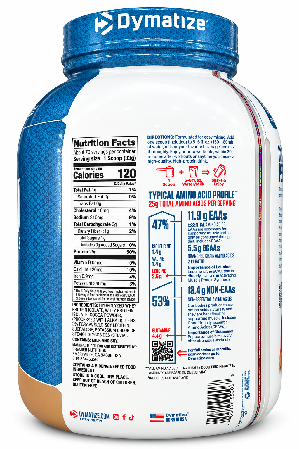 Dymatize ISO100 Hydrolyzed Whey Protein – Fudge Brownie 5 lb (2.3 kg)