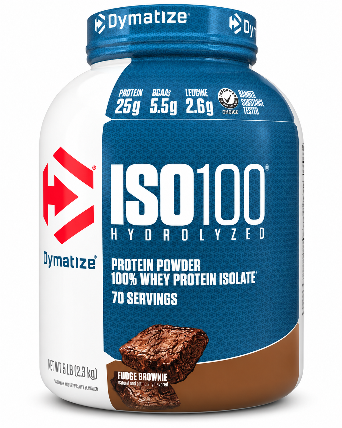 Dymatize ISO100 Hydrolyzed Whey Protein – Fudge Brownie 5 lb (2.3 kg)